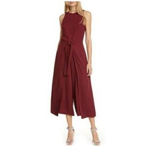 Joie Wine Red Sleeveless Wide Leg Jumpsuit